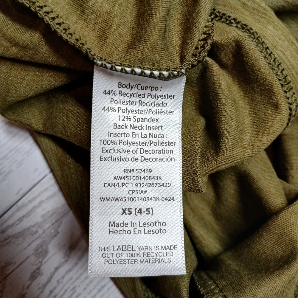 Athletic Works Boys XS (4-5) Long Sleeve Shirt| Olive Green Color - Picture 6 of 11
